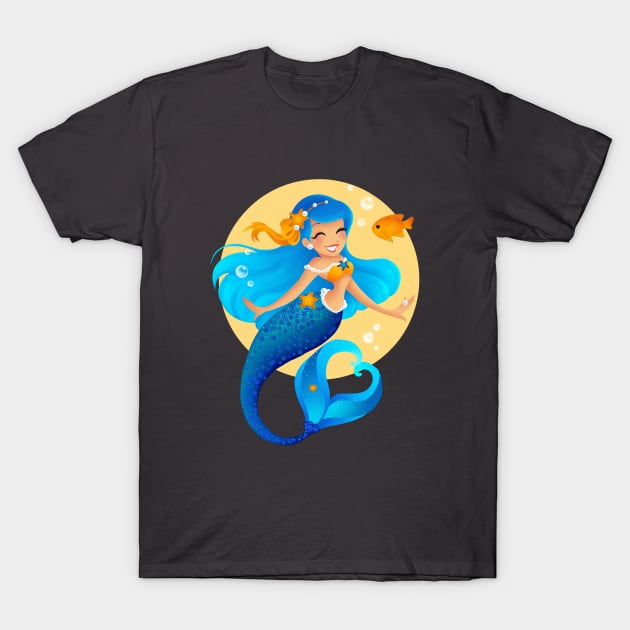 Blue Mermaid T-Shirt by Redheadkls